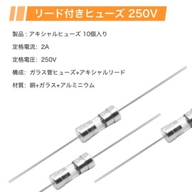 winova Fast Blow Glass Fuse Fuses Fast Blow Glass 250V 2A Axial Lead Radial Lead with Fuse, Pack of 10
