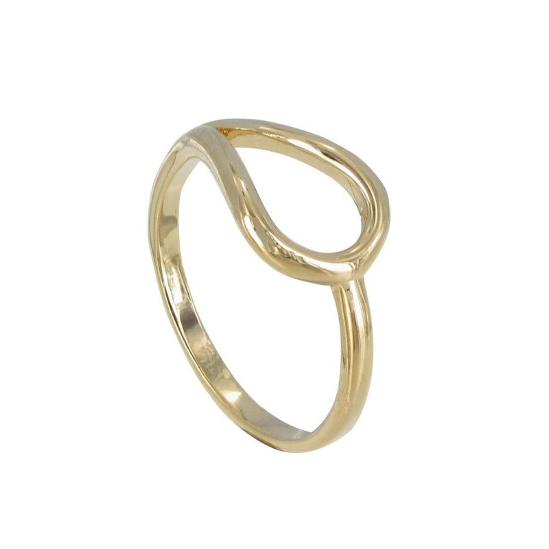 Les Poulettes 'Gold Plated ring hollow Teardrop Shape, Gold Plated