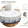 TTQYFNM White Navy Blue Round Tablecloth 60 Inch Minimalism Blue