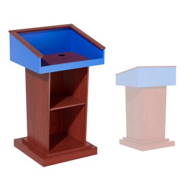 Wood Podium,Wooden Lectern Stand,15MM Particle Board,Elegant Design with Storage,Mic Stand Space, Wooden Pulpit for Restaurants,Churches,Seminars and Schools (Normal)