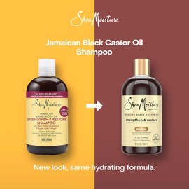 SHEA MOISTURE - Champú fortalecedor y restaurador de aceite de ricino negro jamaicano para unisex, champú de 13 onzas