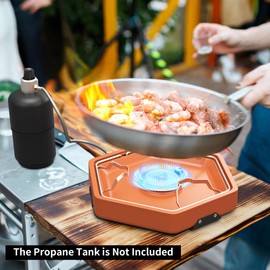 Cofiyard 1-Burner Propane Stove Portable Camping Stove with Carry Strap, Backpacking Camp Stove for Outdoor Cooking, Flick-Style Ignition, Temperature Control, 8600 BTUs of Power for Camping BBQ& More