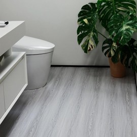 auxua Wood Grain Peel and Stick Floor Tiles – 11.8” Width, Full Roll Length of 590" – Versatile Design for Any Space, Light Color Self Adhesive Vinyl Flooring, Waterproof and Non-Slip Features