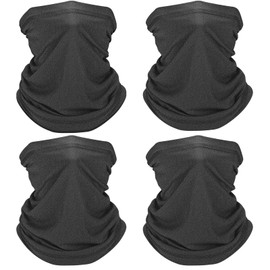 Cooling Neck Gaiter, Summer UV Face Mask Dust Balaclava, Neck Gator Bandana Face Cover for Sun Protection Men Women Outdoor, Darkgrey*4, One Size