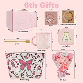 DMLNN Gifts for Women, Funny Birthday Gifts for Women, Happy Birthday Gift Ideas, 5PCS Unique Birthday Gifts for Her, Friends, Female, Mom, Sister, Coworker, Bestie - Letter J