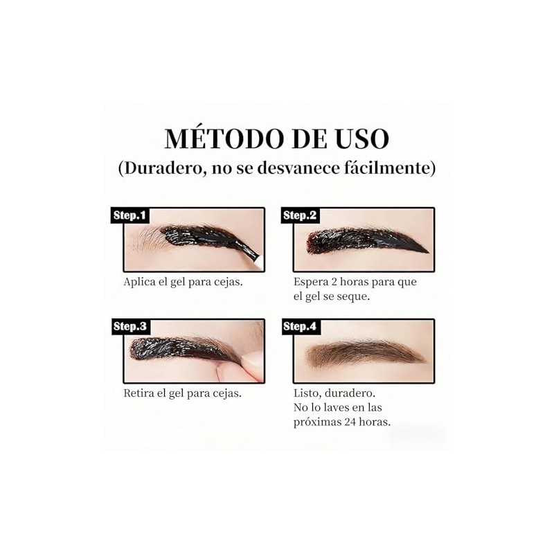 Kit de Tinte para Cejas Profesional para Mujeres - Duración