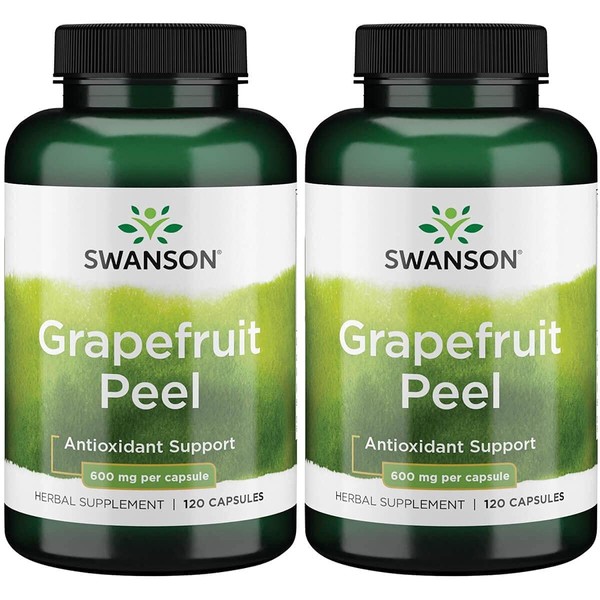 Swanson Full-Spectrum Grapefruit Peel 600 Milligrams 120 Capsules (2 Pack)