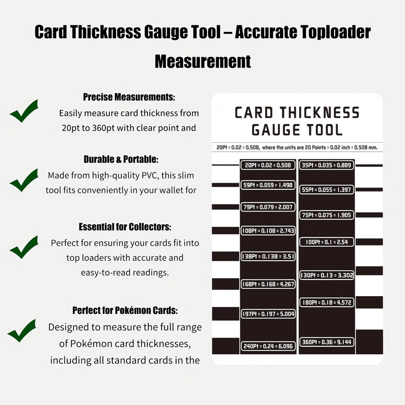 Flinduy Card Grading Centering Tool – Sports Card Thickness Measuring,