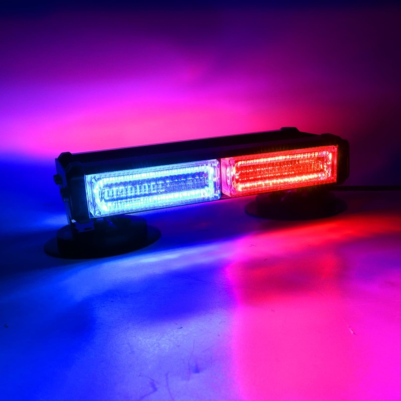 Afurkuot Red & Blue LED Flashing Beacon Light, 8.5” 12/24V