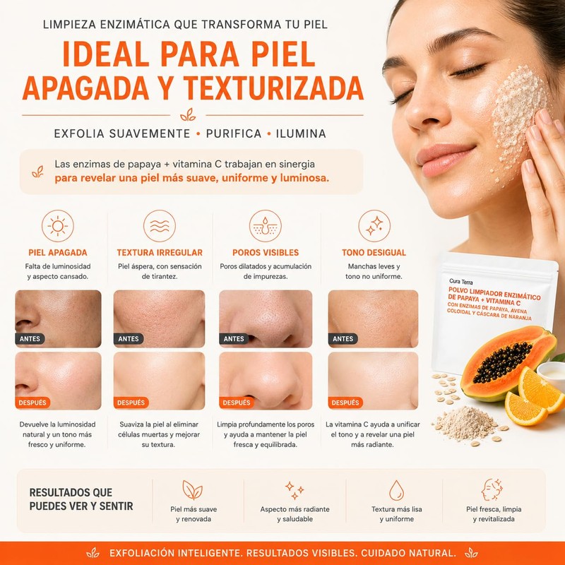 Papaya Enzymes + Vitamin C Enzymatic Facial Cleansing Powder |
