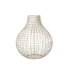 CosmoLiving by Cosmopolitan Metal Geometric Decorative Vase Wire Centerpiece Vase, Vase for Home Decoration 13" x 13" x 14", Silver