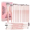Brochas De Maquillaje Kit 20 Pcs Para Maquillaje Profesional Rosa