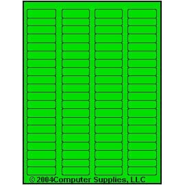 1,600 Label Outfitters® Fluorescent Green Laser ONLY Labels,1.75 x 0.5 inches, 20 Sheets,