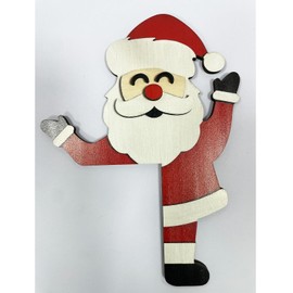 2025 Wooden Christmas Door Toppers, Over Door Corner Frame Topper Decorations Indoor Ornament Decorative Wall Woodland Wood Vintage Window Garage Yard Creative Wooden Hanging Decor (Santa Claus)