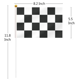 Yamiuo Checkered Flag Racing Mini Stick Flag, 12 Pack Black and White Racing Hand Held Small Miniature Stick Flag for Party Decorations, Outdoor Decoration, Race Car Party (12)