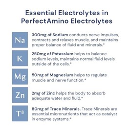 PerfectAmino Electrolytes - Complete Electrolyte Powder with Perfect Amino, Sugar Free (50serv) (Mixed Berry 30 Servings)