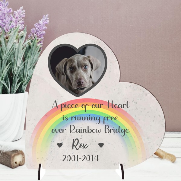 Pet Bereavement Gifts: Personalised Dog Memorial Plaque with Photo |
