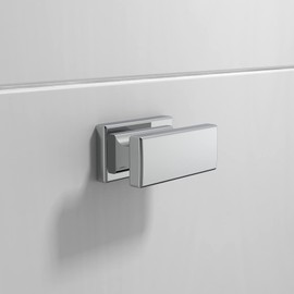 Amerdeco 10 Pack Polished Chrome Cabinet Knobs 1.46 Inch(37mm) Single Hole Cabinet Handles Rectangle Dresser Knobs Drawer Knobs and Pulls for Bathroom Cabinets