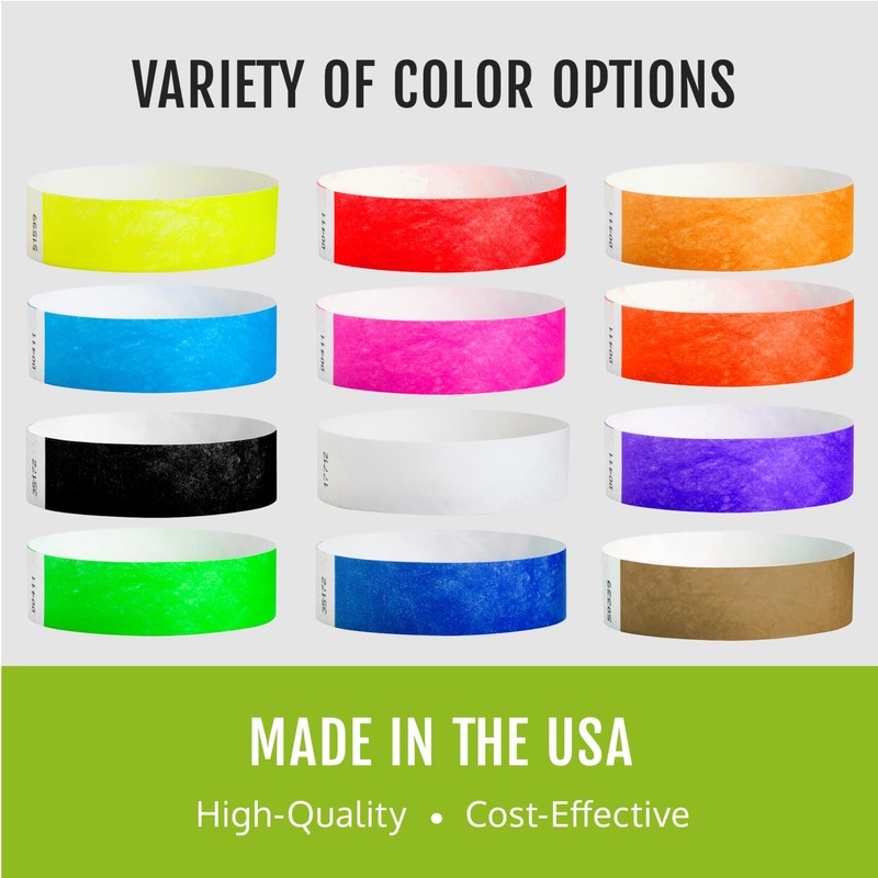 WristCo Deep Metallic Gold 3/4" Tyvek Wristbands - 1000 Pack