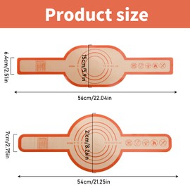 2 Stück Silikonbackmatte Backmatte Silikon Rund Brot-Backmatte Oval Brotschlinge Antihaftbeschichtet, mit Langem Griff Silikon-Brotschlinge Orange Farbe für Dutch Oven Küche