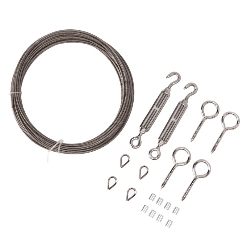 Strings Light Hanging Kit Stainless Steel PVC Coating Turnbuckle Wire