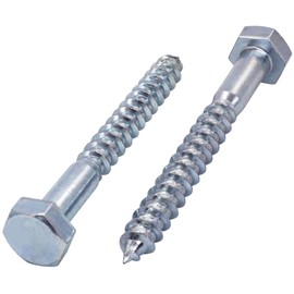 SKIR'CO (8 pcs) DIN 571 Zinc Plated Steel Hexagon Head Wood Screws M10 x 100 mm, Coach Screws, Hex Screw, Lag Bolts