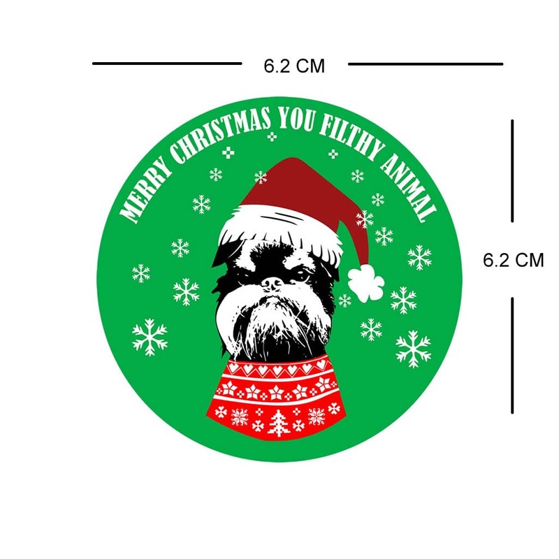Merry Christmas You Filthy Animal Iron on Screen Printed Transfers