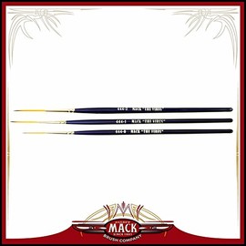 Set of 3 Size 0-2 Series 444 The Virus Scrolling Script Pinstriping Brush with Specially Blended Golden Taklon