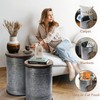RUSTOWN Farmhouse Accent Side Table, Rustic Storage Ottoman Seat Stool,
