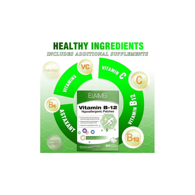 Suplemento Enr Parches Vitamina B12 B6 Vitamina C 60psz