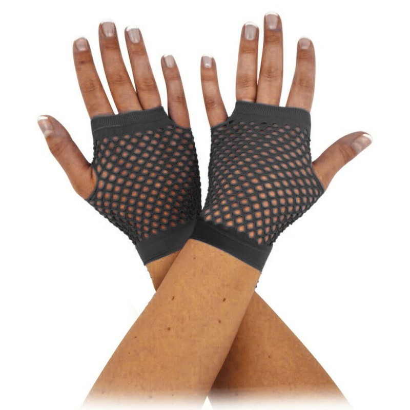 Vibrant Neon Pink Short Fishnet Gloves (1 Pair) - Perfect