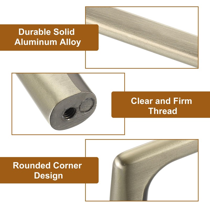 sourcing map Cabinet Pulls, 6Pcs 4 Inch - Aluminum Alloy