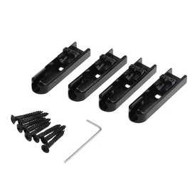 Musiclily Pro Single Individual String Lock-Down Bass Bridge for 4-String Electric Bass, Black (Set of 4)