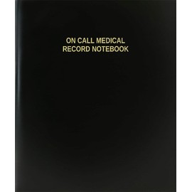 BookFactory On Call Medical Record Notebook - 120 Page, 8.5"x11", Black Hardbound (XLog-120-7CS-A-L-Black(On Call Medical Record Notebook))