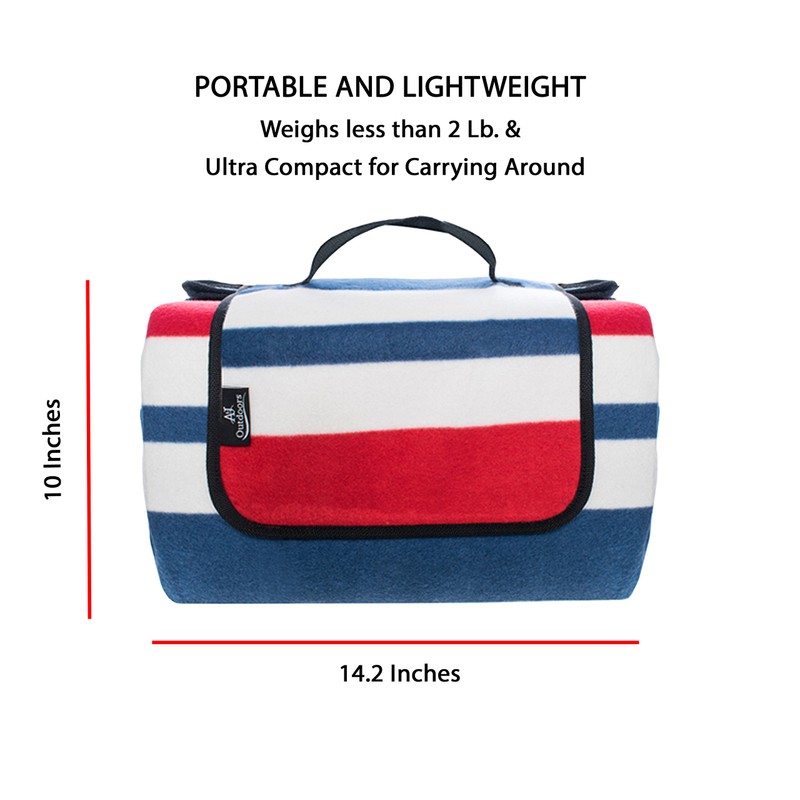 ANJ XXL 3-Layer Waterproof Outdoor Blanket for Picnic and Beach(Red