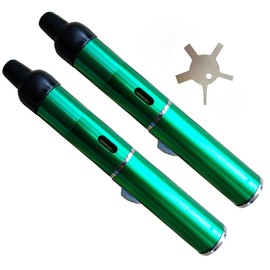 Torch Lighter,Handheld Multifunctional All-in-One Tube Built-in Detachable Windproof Lighter,Outdoor,Indoor,Camping,Candle,Birthday,Green (2PCS)