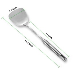 Gxone Wok Spatula Stainless Steel, Wide Metal Spatula with Hollow Long Handle Wok U...