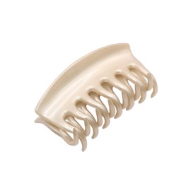 Parcelona French Arch Medium 3 1/4" Celluloid No Slip Grip Hair Claw Clips for Women, Made in France (Cream Ivory)