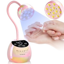 Makartt Cordless Gooseneck UV Nail Lamp for Gel-X Nails, Home DIY Use | 39mW/cm² Nail Dryer with Adjustable Gooseneck, Auto Sensor & 4 Timers for Gel 