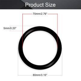 Othmro 10pcs Nitrile Rubber O Rings 5mm Width 80mm OD 70mm ID Metric Seal Nitrile NBR Rubber Washers for Car Repair, Professional Plumbing, Air or Gas Fittings