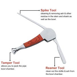 3 Packs 3-in-1 Cleaner Tamper Tool Stainless Steel Reamers Tamper Scraper Nozzle Cleaner Tool Set