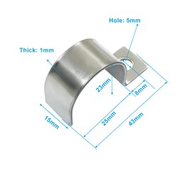 Cjueiom Stainless Steel Pipe Clips, 25mm / 1 Inch Heavy Duty Metal U Shape Conduit Straps for Secure Cable Management & Pipe Fixing, Rustproof Mounting Brackets for EMT/Tubes/Wiring, 20 Pack