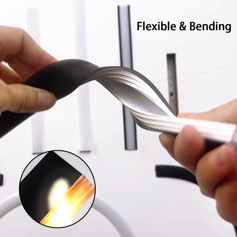 DGLILUAN 16.4FT Recessed Flexible LED Diffuser Channel, Silicone Black Bendable