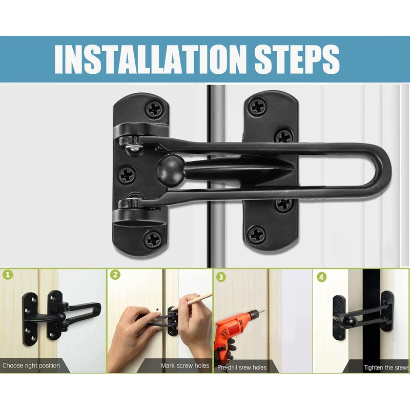 Litensh Door Chain Lock for Front Door, Swing Bar Door