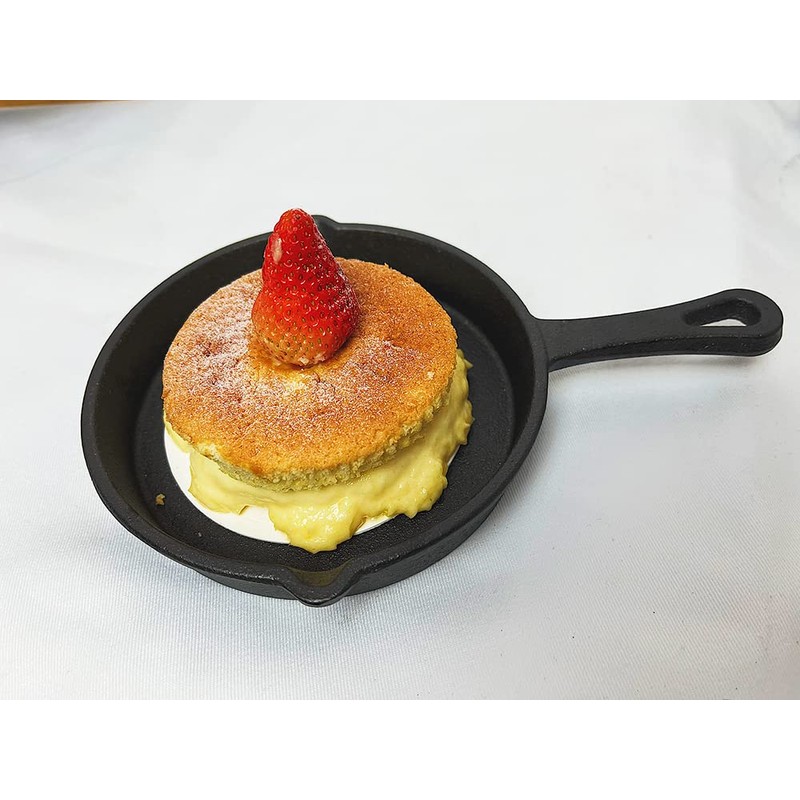 HAWOK Cast Iron Mini Skillet, Round Pan, Mini Server, DIA
