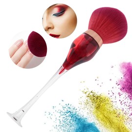 Nail Dust Cleaning Brush, Nail Powder Remover Brush Length Cleaning Brush Nail Powder Remover Brush Cleaning Makeup Blush Brush Blush Brush for Daily Makeup and Manicure Cleaning(Red)