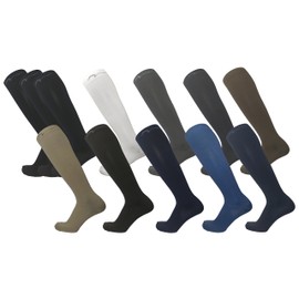 12 Pair M/L Graduated Compression Socks 15-20 mmHg Mens & Womens Assorted Colors