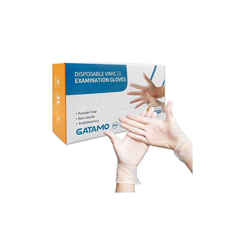 Vinyl Disposable Gloves Pack of 100 Size L Transparent