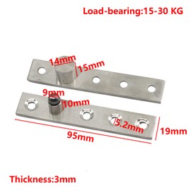 95mm Door Pivot Hinge Stainless Steel Up Down Shaft Hinge (2 Pieces)