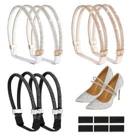 RXKFIGX 3 Pairs Shoe Straps for Heels,Sandal Shoelace Shoe Adjustable Straps Shoelace Anti Loose Shoe Laces Detachable Heel Straps for Holding Loose High Heel Slipper